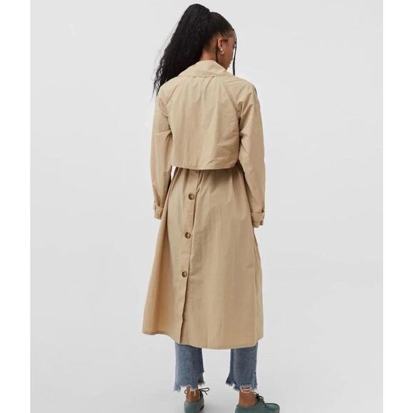 We The Free People Eastwick Trench Coat Women's Size L Beige Nylon Light NWOT - Picture 2 of 16